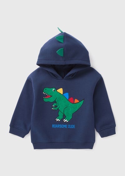 Boys Navy Dinosaur Hoodie (1-7yrs)