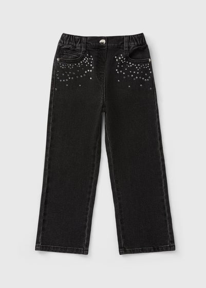 Girls Black Embellished Jeans (1-7yrs)