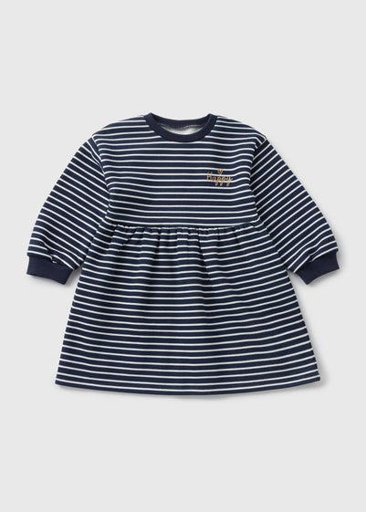 Girls Navy Stripe Sweater Dress (1-7yrs)