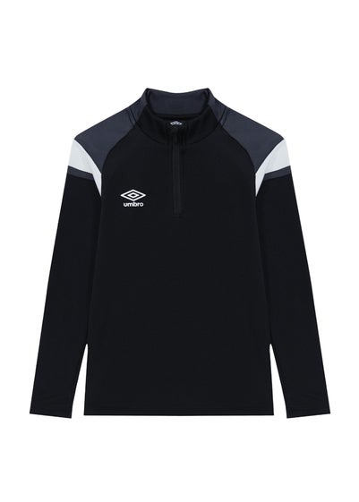 Umbro Kids Black/White Half Zip Jersey