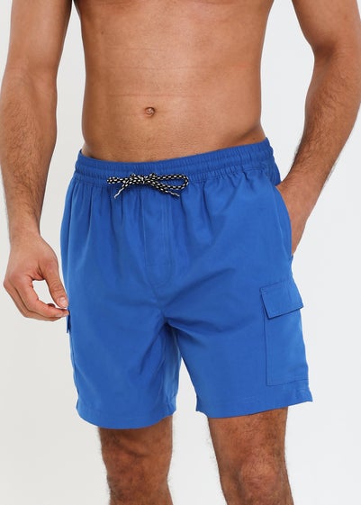 Threadbare Cobalt Mid-length Cargo Swim Shorts