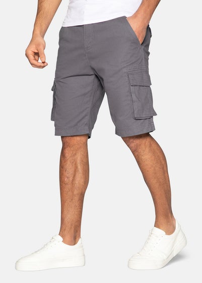 Threadbare Charcoal Bute Cotton Cargo Shorts