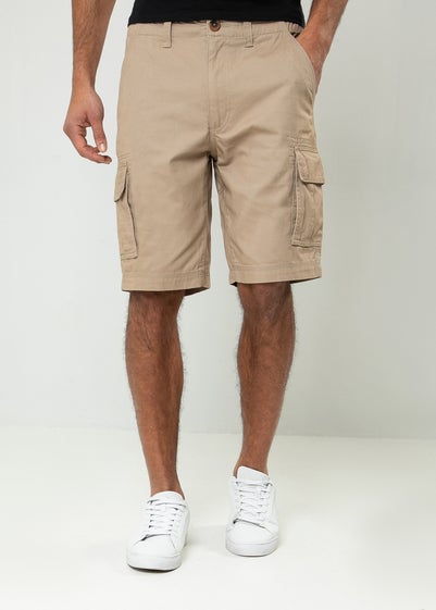 Threadbare Stone Bute Cotton Cargo Shorts