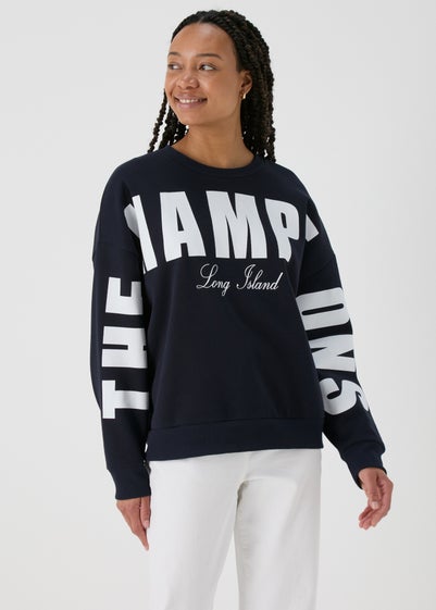 Navy Slogan Sweatshirt