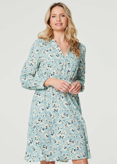 Izabel London Light Green Ditsy Floral Knee Length Dress