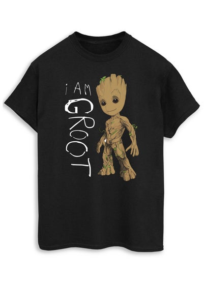 Guardians Of The Galaxy Groot Scribbles Black Printed T-Shirt - XXXL