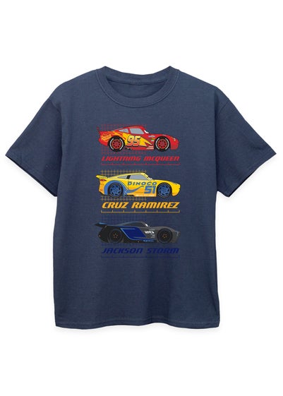 Disney Kids Navy Cars Racer Profile Printed T-Shirt (3-13 yrs)