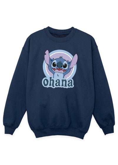 Disney Stitch Ohana Circle Boys Navy Printed Sweatshirt (3-13 yrs)