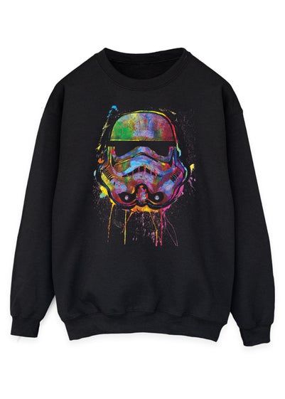 Star Wars Paint Splats Helmet Black Printed Sweatshirt