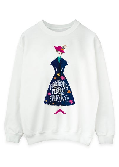 Disney Mary Poppins Practically Perfect White Printed Sweatshirt