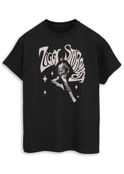 David Bowie Ziggy Pose Black Printed Boyfriend Fit T-Shirt