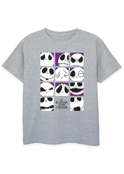 Disney Kids Heather Grey The Nightmare Before Christmas Jack Faces Printed T-Shirt (3-13 yrs) - Age 3-4 Years