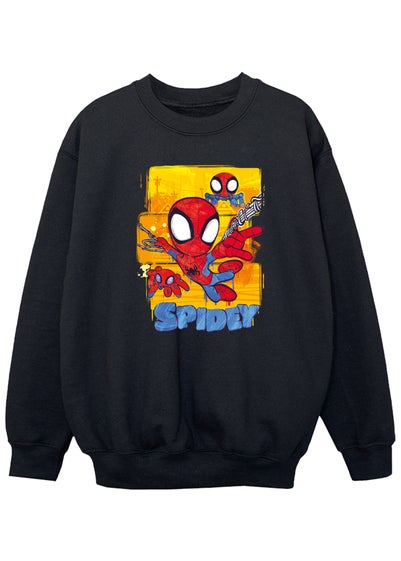 Marvel Kids Black Spidey & His Amazing Friends Flying Sweatshirt (3-13 yrs)