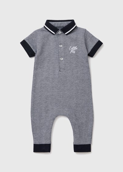 Baby Navy Little Mr Polo Romper (Newborn-18mths)