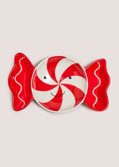 Joyful Red Candy Cane Shaped Bowl