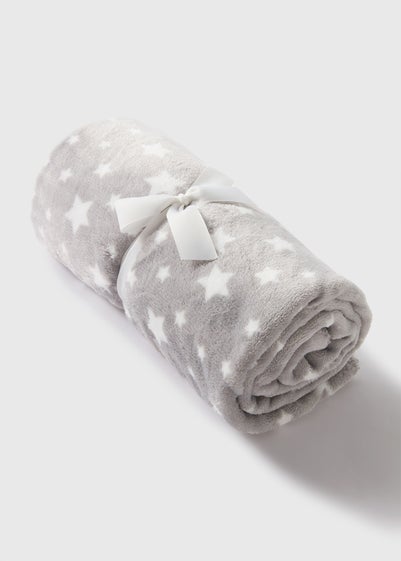 Baby Grey Star Fleece Blanket