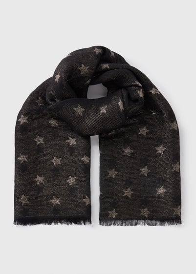 Black Star Woven Scarf