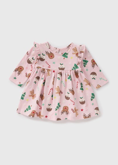 Baby Pink Christmas Dress (Newborn-23mths)