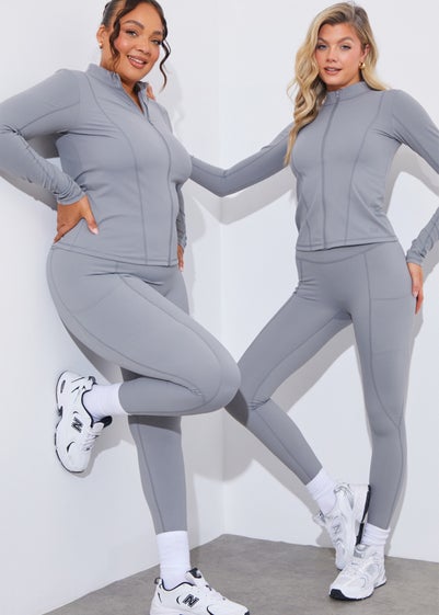 In The Style Grey Seam Detail Leggings