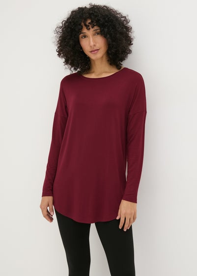 Burgundy Long Sleeve T Shirt