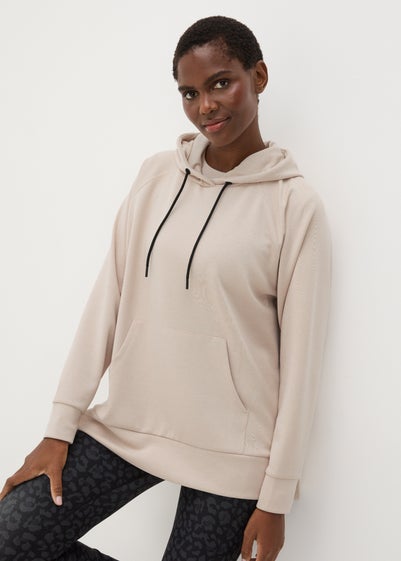 Souluxe Cream Contrast Longline Hoodie