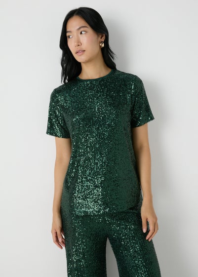 Et Vous Green Sequin Top