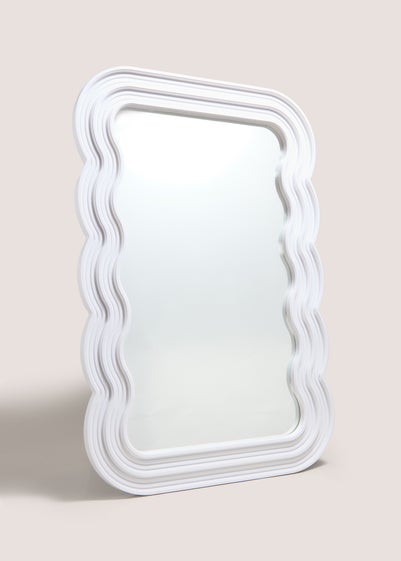 Large White Wavy Mirror