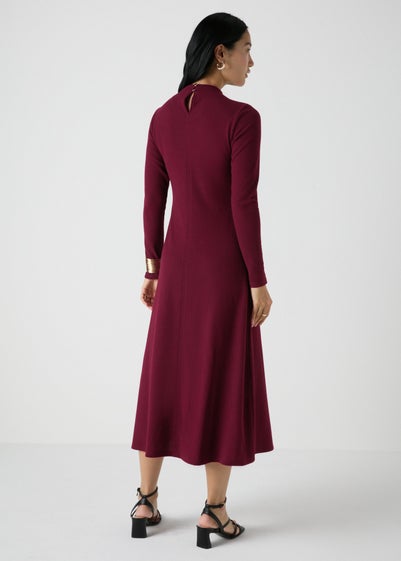 Et Vous Burgandy Front Seam Fit & Flare Dress