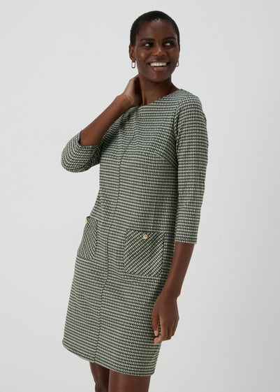 Et Vous Grey Dogtooth Ponte Dress