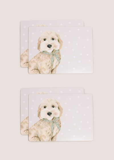 4 Pack Grey Connie Cockapoo Placemats (10.5cm x 10.5cm)