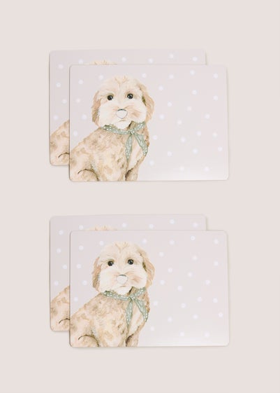 4 Pack Grey Connie Cockapoo Placemats (10.5cm x 10.5cm)