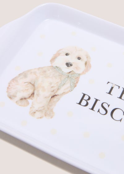 White Cockapoo Tea Tray (21cm x 14cm x 1.5cm)