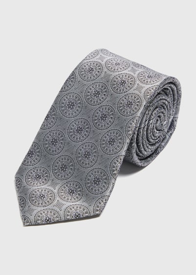 Taylor & Wright Silver Geometric Tie