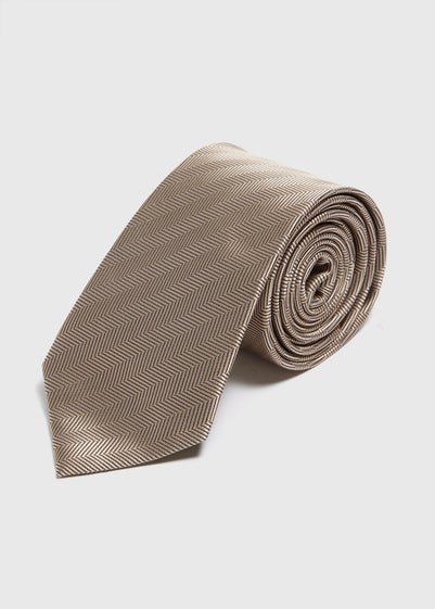 Taylor & Wright Taupe Herringbone Tie