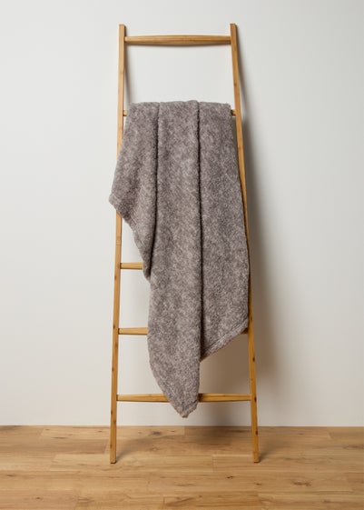 Grey Single Sided Sherpa Throw