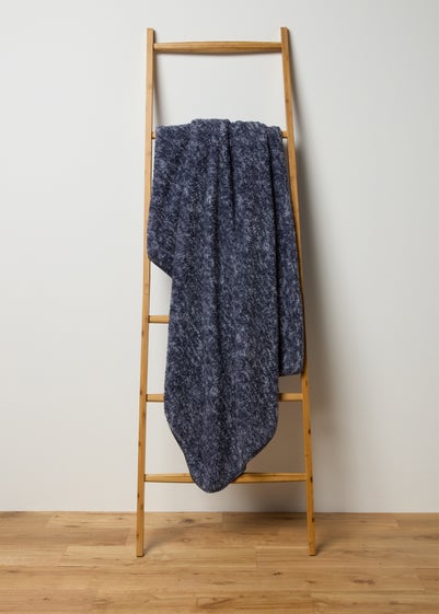 Blue Double sided Sherpa Throw