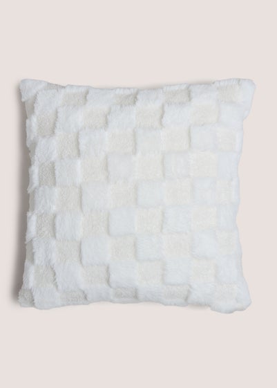 White Checkerboard Cushion