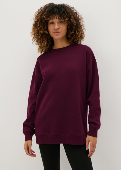 Burgundy Longline Sweatshirt