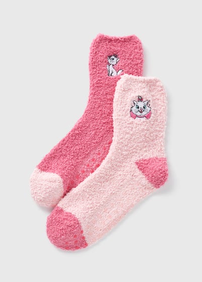 Disney 2 Pack Pink Marie Cosy Socks