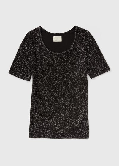 Black Thermal Short Sleeve Top