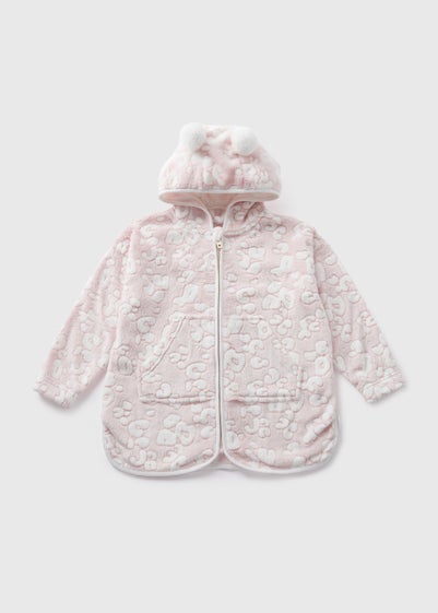 Girls Pink Leopard Snuggle Hoodie