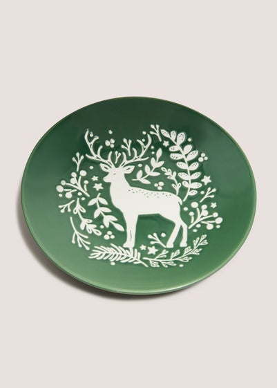 Winter Poem Green Stag Tree Side Plate