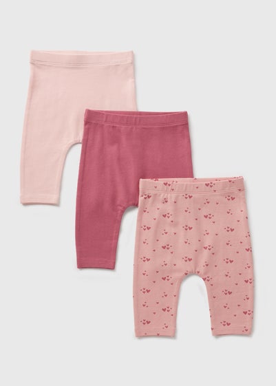 3 Pack Baby Pink Leggings (Newborn-23mths)