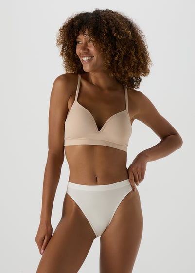 Cream Seamless High Leg Knickers