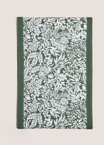 Green Winter Leaf Table Runner