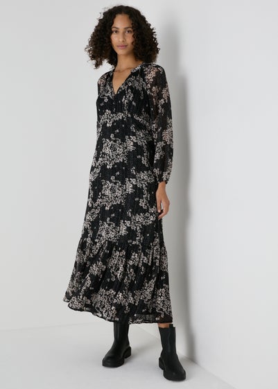 Et Vous Black Ditsy Floral Midi Dress