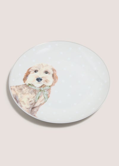 White Cockapoo Dinner Plate