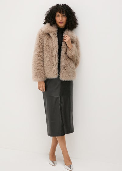 Beige Faux Fur Coat