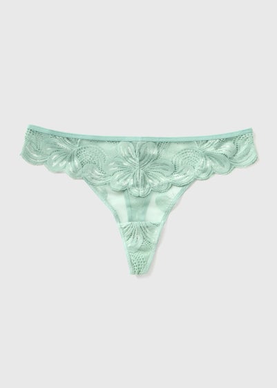 Green Lace Detail Thong