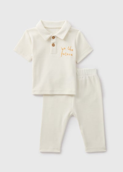 Baby Cream Be The Future Polo Set (Newborn-23mths)